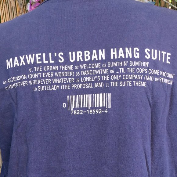 90's Vintage 1996 MAXWELL Urban Hang Suite T Shirt Large Fruit Of The Loom Tag
